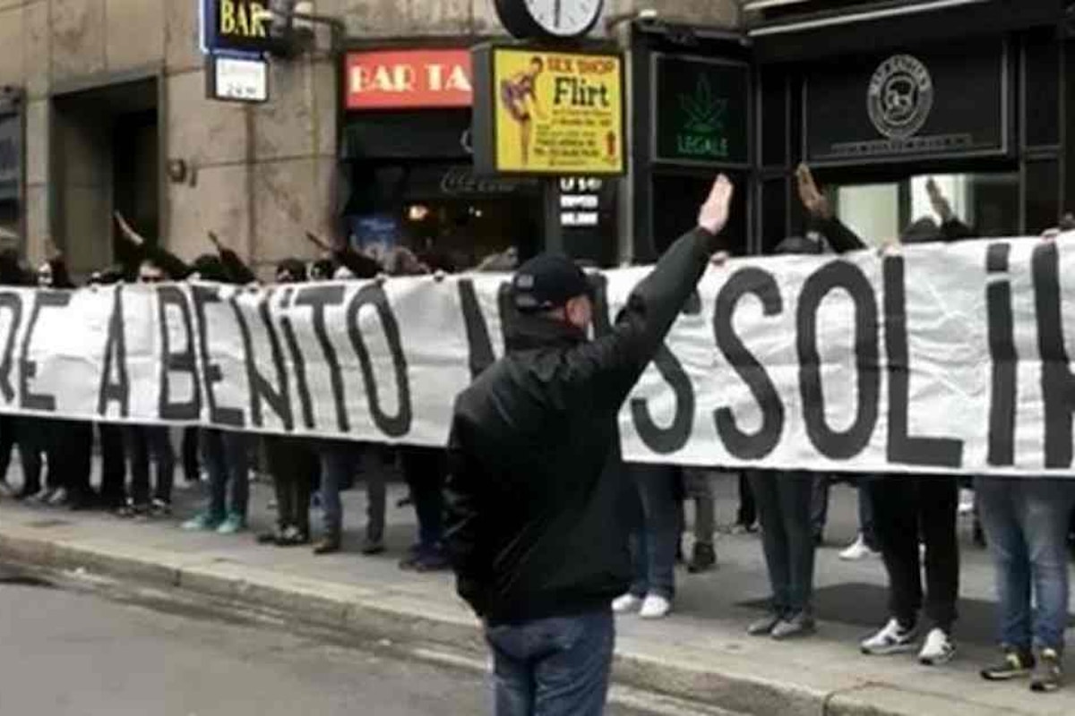 Laziali fascisti in trasferta a Milano