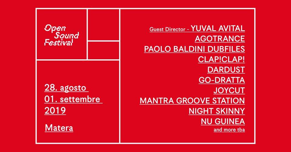 OPEN SOUND FESTIVAL a Matera dal 28 agosto al 1 settembre 2019
