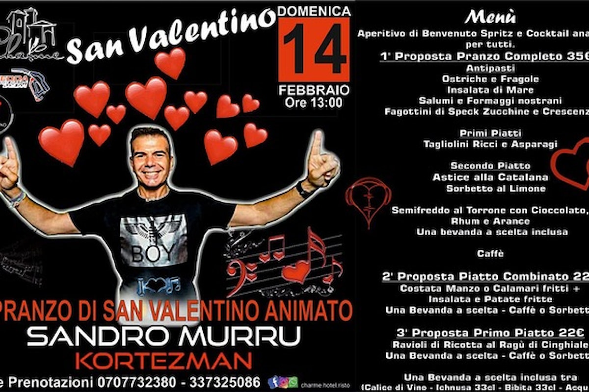 Sandro Murru Kortezman: dj show di San Valentino il 14 febbraio '21 allo Charme - Settimo San Pietro (CA)