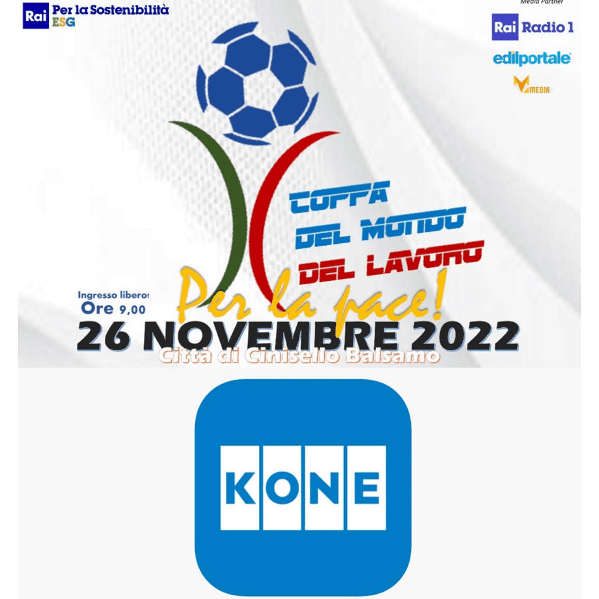 KONE sostiene la Coppa del Mondo del Lavoro 2022 per la Pace!