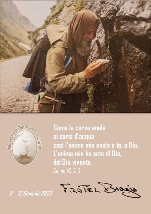 Fratel Biagio. Questa la foto in della pagellina distribuita ai suoi funerali celebrati al Duomo di Palermo.