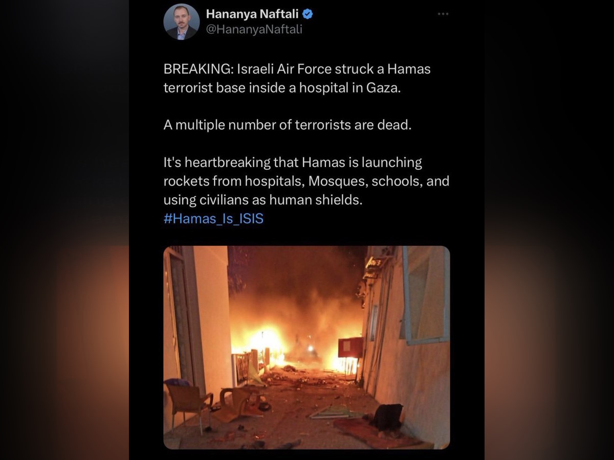 L'assistente digitale di Netanyahu ha rivendicato il bombardamento dell'ospedale al Ahli in un post che ha poi cancellato