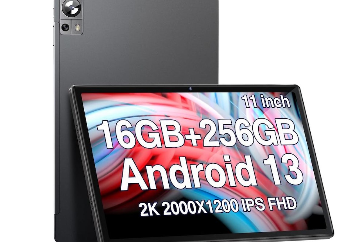 DMOAO Tablet Android 13: 16GB RAM, Display 2K, Fotocamera Tripla