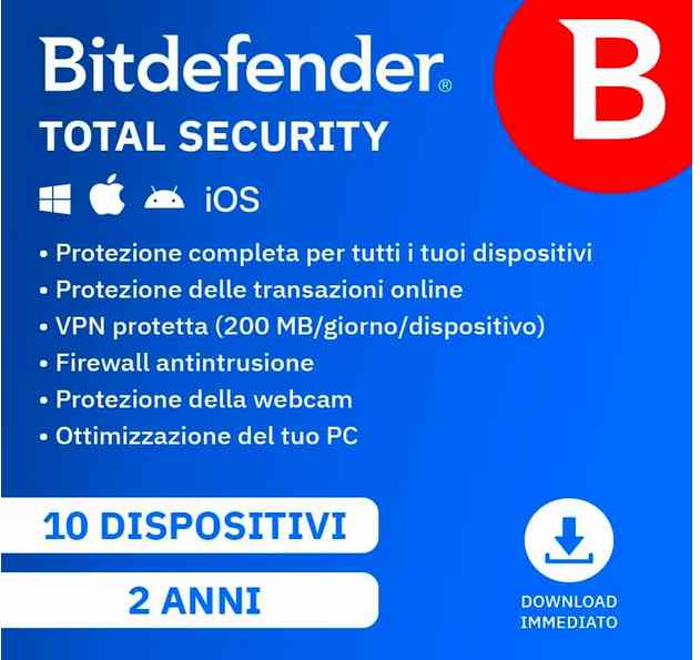 Bitdefender Total Security 2024: la tua sicurezza online completa e affidabile