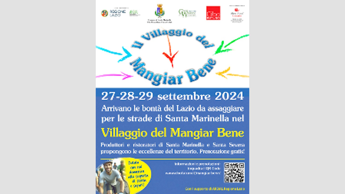 Dal 27 al 29 settembre “Il Villaggio del Mangiar Bene” animerà strade e piazze di Santa Marinella e Santa Severa