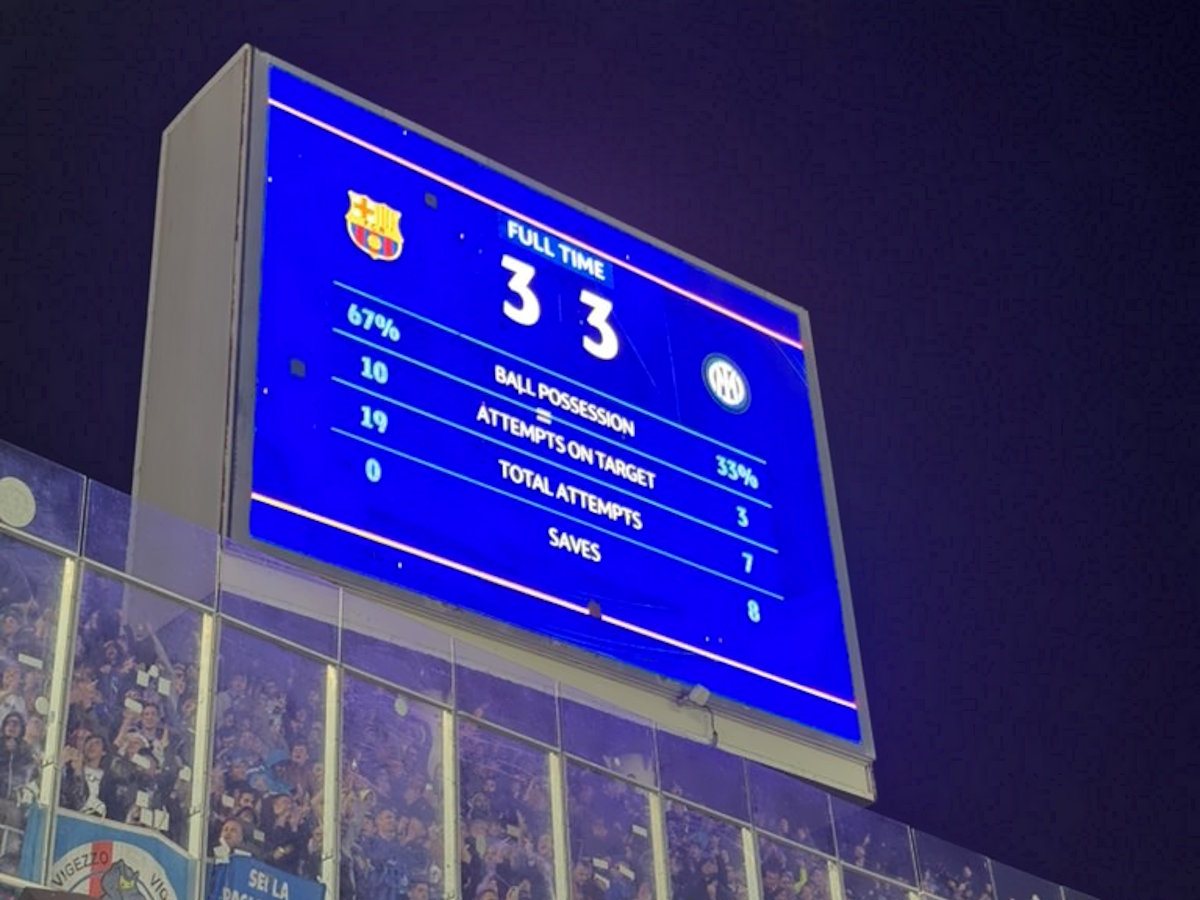 Finisce 3-3 nella semifinale di Champions tra Barcellona e Inter: spettacolo, gol e tutto rimandato a San Siro