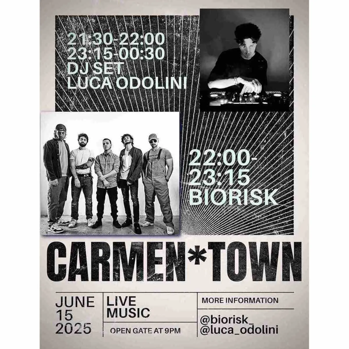 I Biorisk suonano nel locale Carmen Town