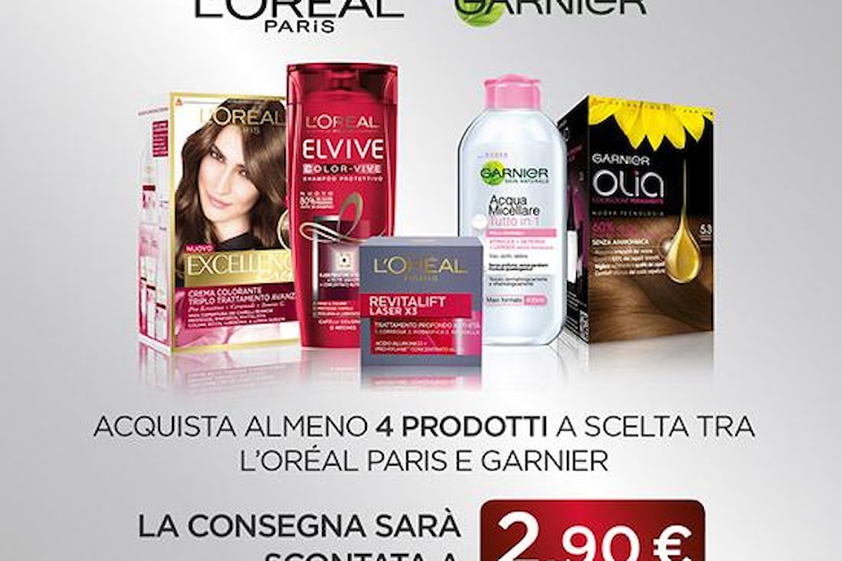 Consegna scontata della spesa fatta su Esselungaacasa.it con Garnier e L'oréal!