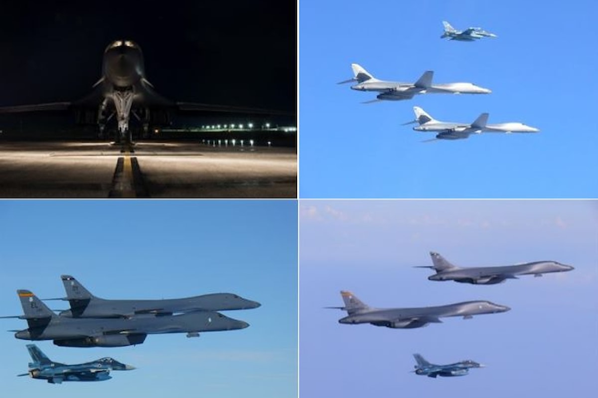 Gli Usa inviano due bombardieri sui cieli della Corea in risposta ai test missilistici della Corea del Nord