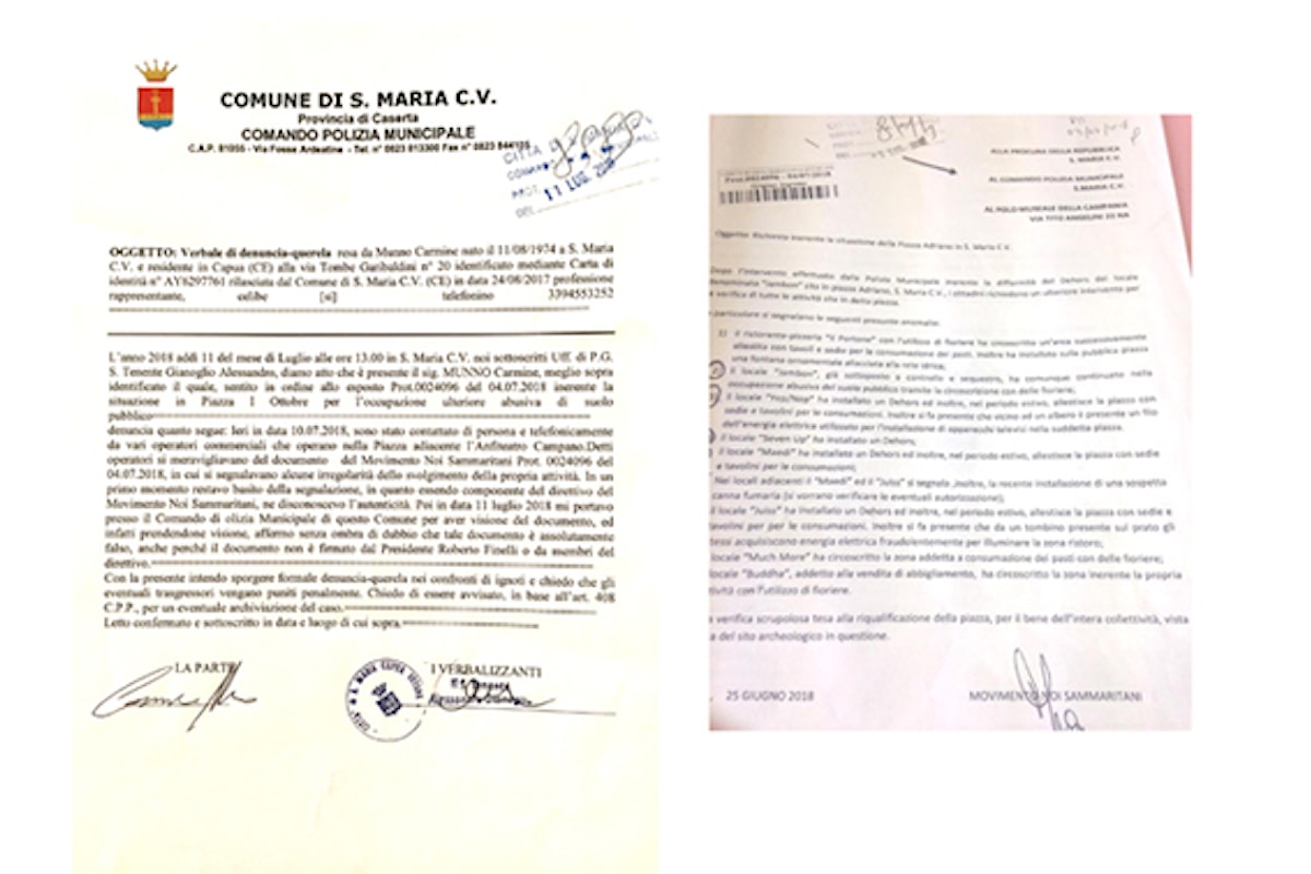 S.Maria C.V. Protocollo falsato per danneggiare sia i commercianti che l'associazione noisammaritani. Parte la denuncia-querela