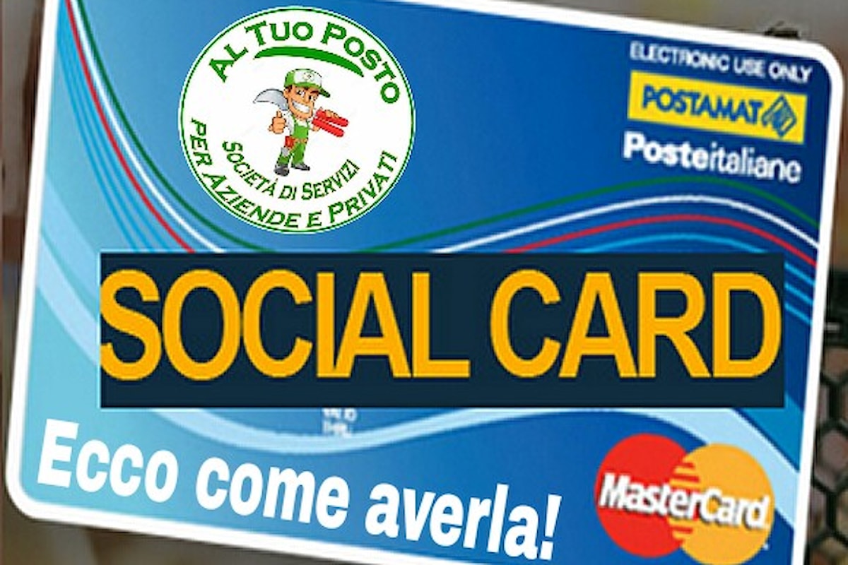 Social card disoccupati, ecco come fare per ottenerla. di Luigi Falché