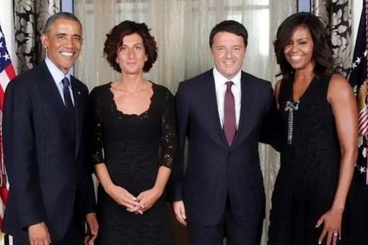 Matteo Renzi all'ultima cena di Barack Obama