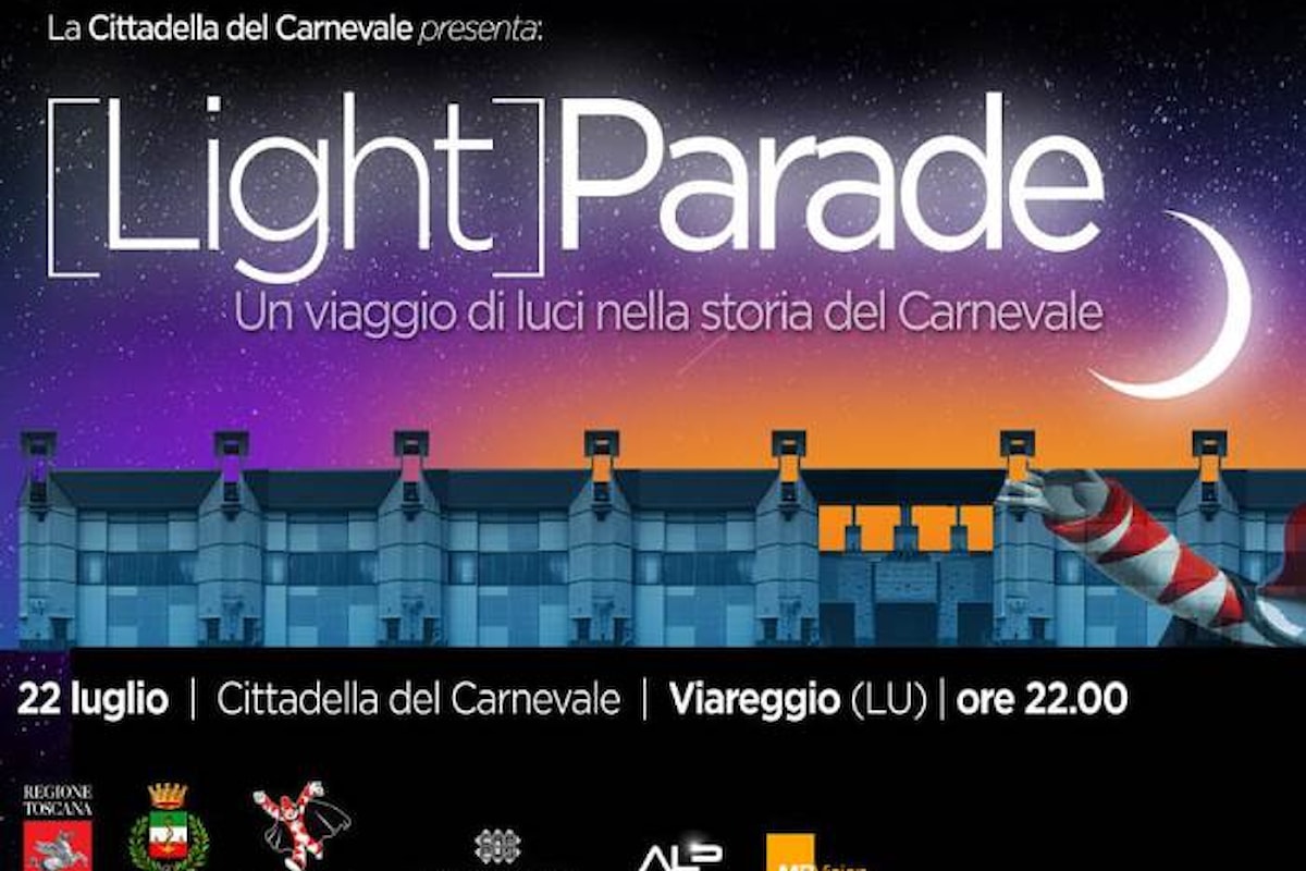 Light Parade, a Viareggio il 22 luglio uno spettacolo di luci per raccontare il Carnevale e la sua storia