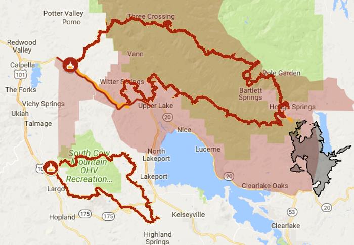 Di nuovo fiamme in California. Ad essere colpita stavolta è la contea di Mendocino