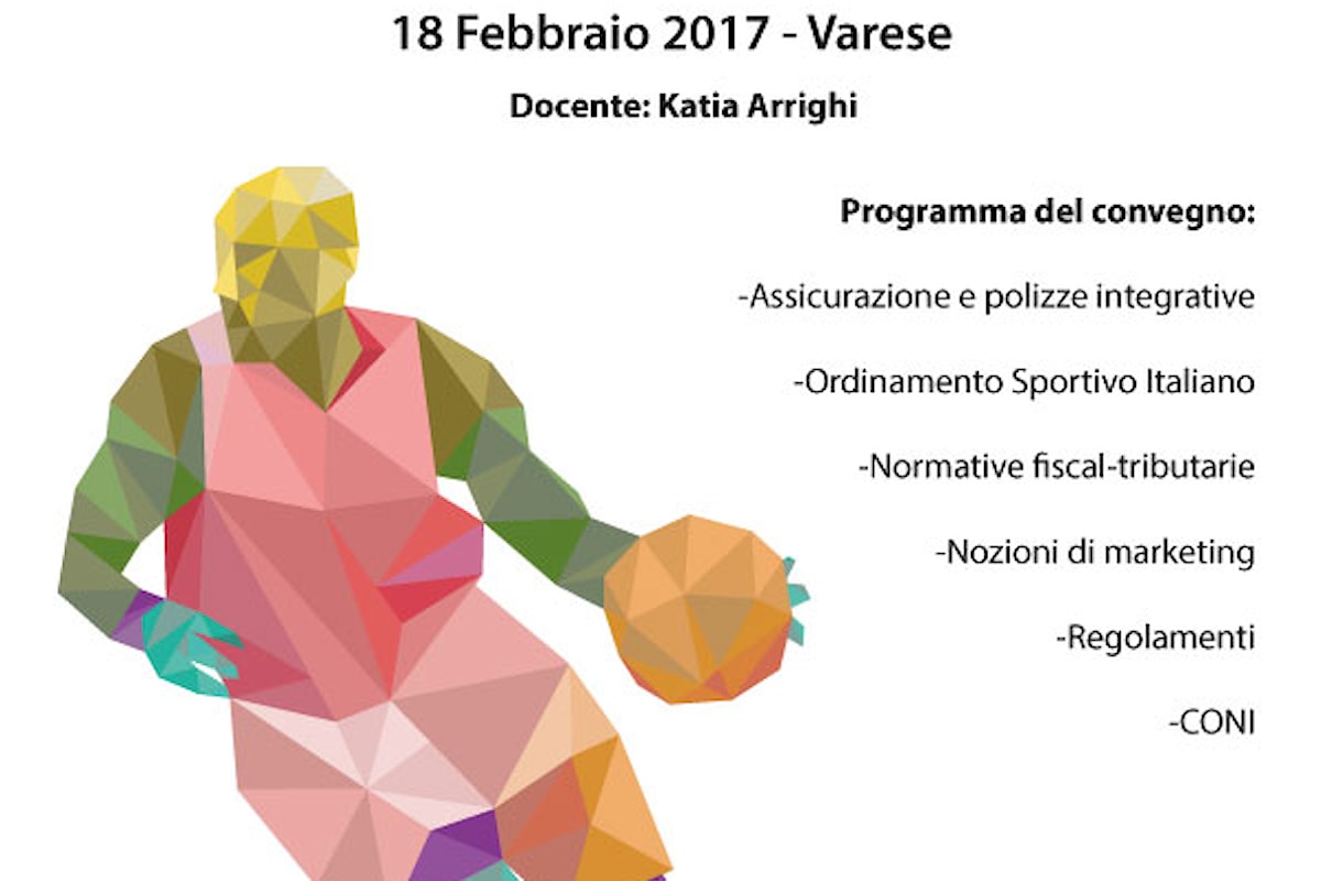 Convegno sulle normative fiscali in ambito sportivo, sabato 18 febraio 2017 a Varese