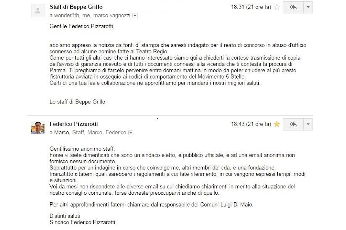 Federico Pizzarotti è stato sospeso dal Movimento 5 Stelle con un post sul blog di Grillo