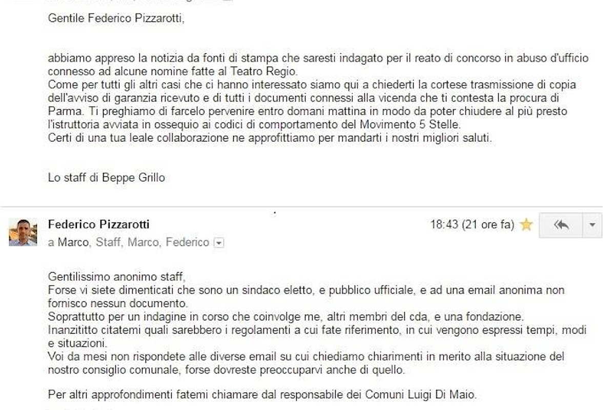 Federico Pizzarotti è stato sospeso dal Movimento 5 Stelle con un post sul blog di Grillo